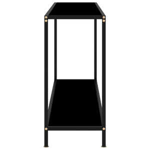 Schwarzer Konsolentisch aus Glas, 140 cm