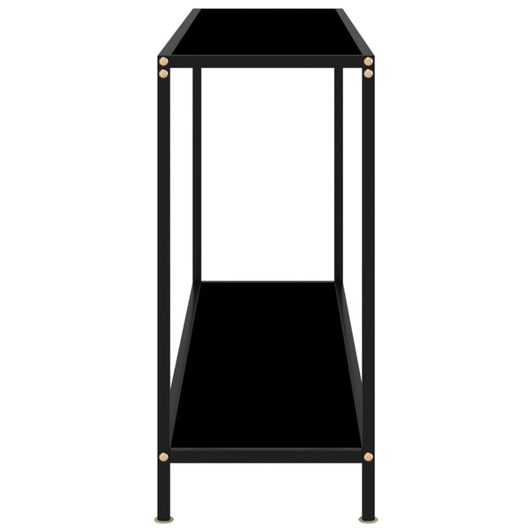 Schwarzer Konsolentisch aus Glas, 140 cm