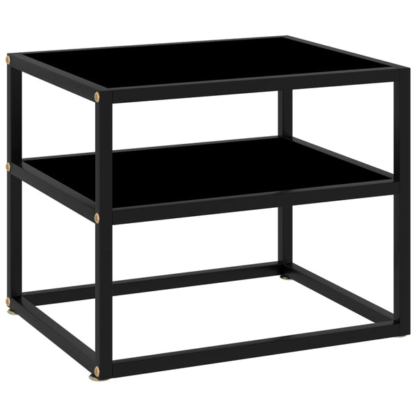 vidaXL Console noire 50x40x40 cm Verre trempé