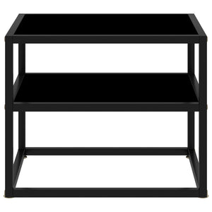 vidaXL Console noire 50x40x40 cm Verre trempé
