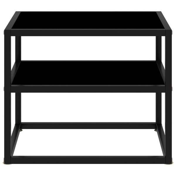 vidaXL Console noire 50x40x40 cm Verre trempé