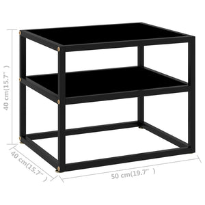 vidaXL Console noire 50x40x40 cm Verre trempé