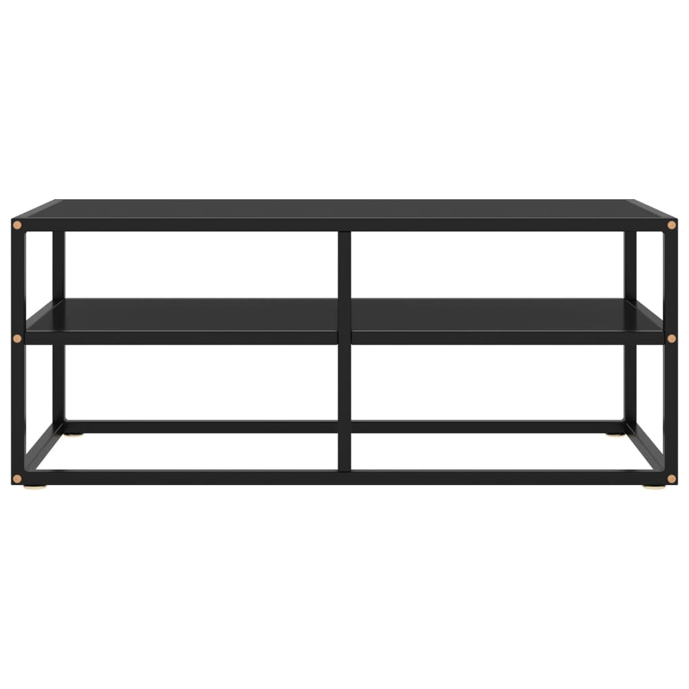 vidaXL Meuble TV Noir avec Verre Trempé Noir 100x40x40 cm