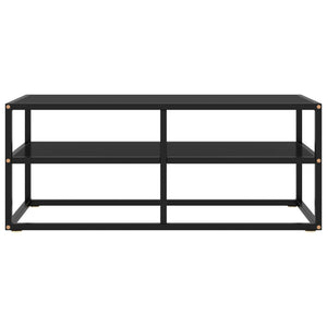 Schwarzer TV-Schrank mit Glas, 100 cm