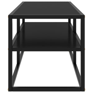 Schwarzer TV-Schrank mit Glas, 100 cm