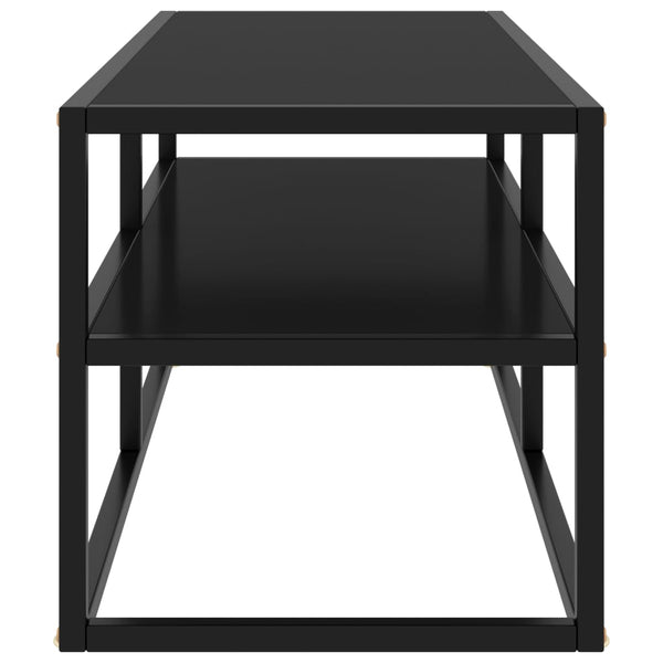 Schwarzer TV-Schrank mit Glas, 100 cm