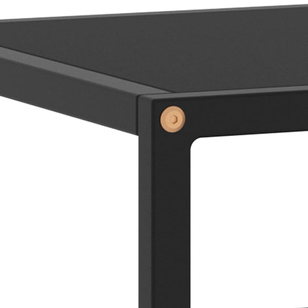 Schwarzer TV-Schrank mit Glas, 100 cm