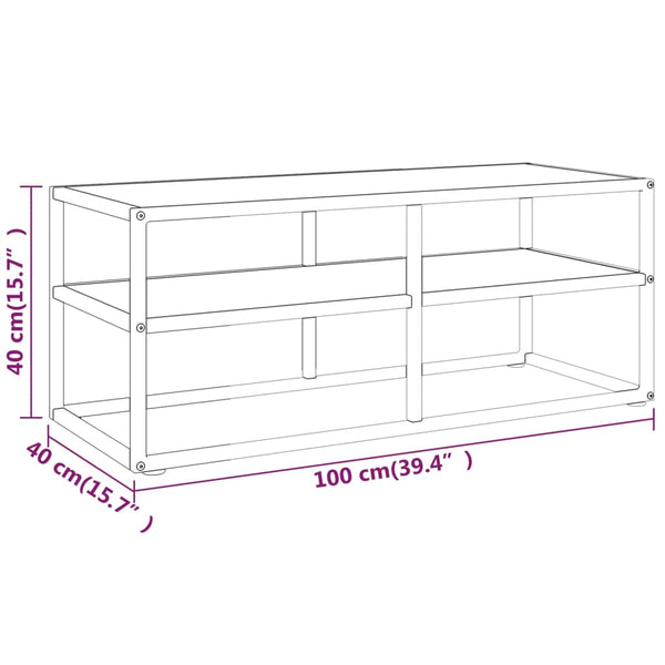 Schwarzer TV-Schrank mit Marmor-Optik