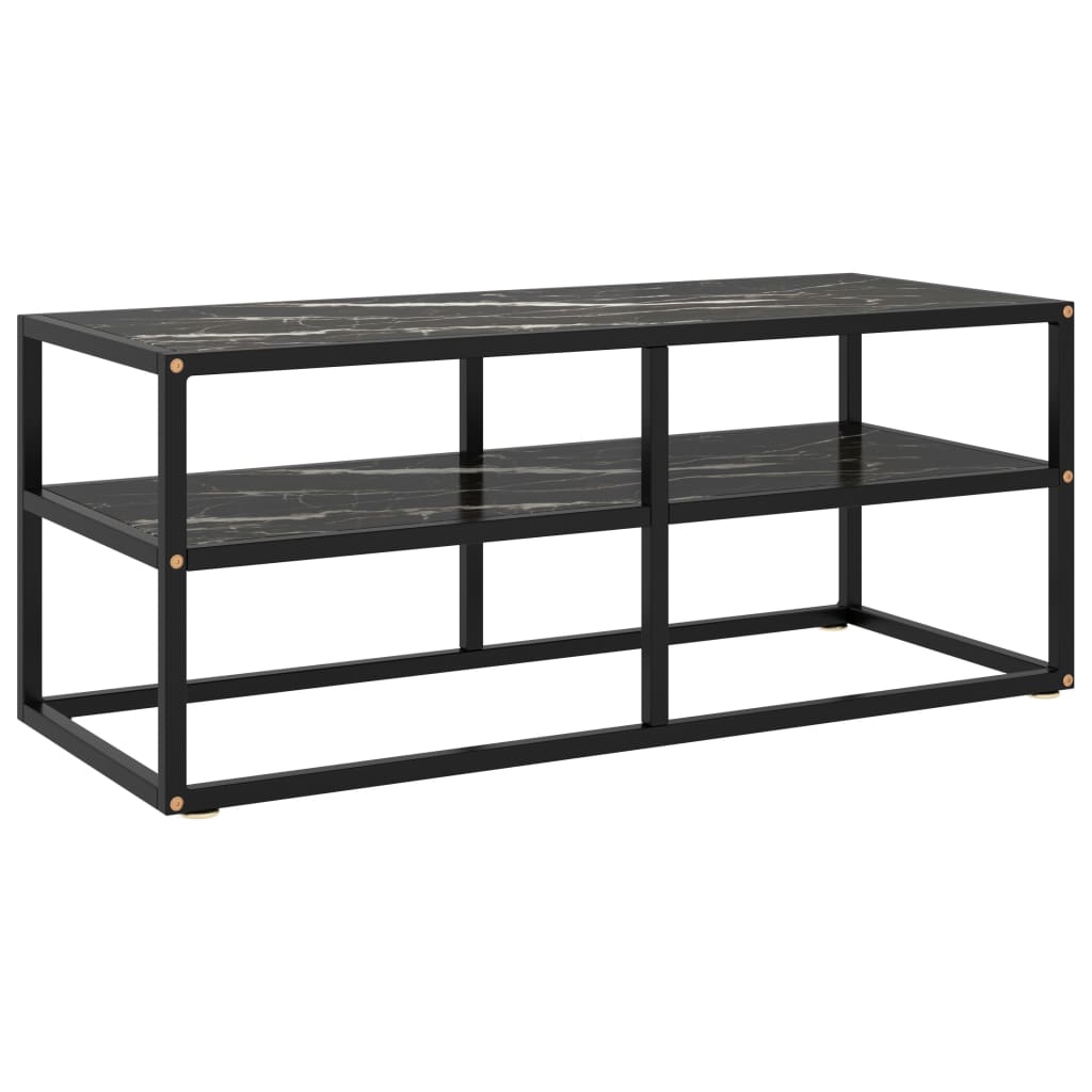Schwarzer TV-Schrank mit Marmor-Optik