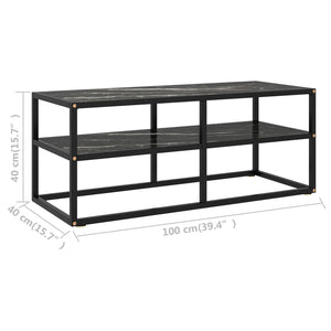 Schwarzer TV-Schrank mit Marmor-Optik