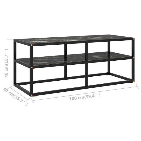 Schwarzer TV-Schrank mit Marmor-Optik
