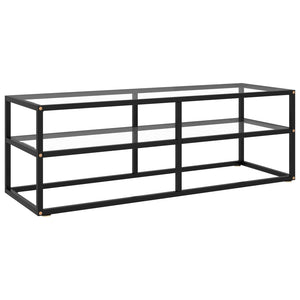 Schwarzer TV-Schrank mit Glas, 120 cm