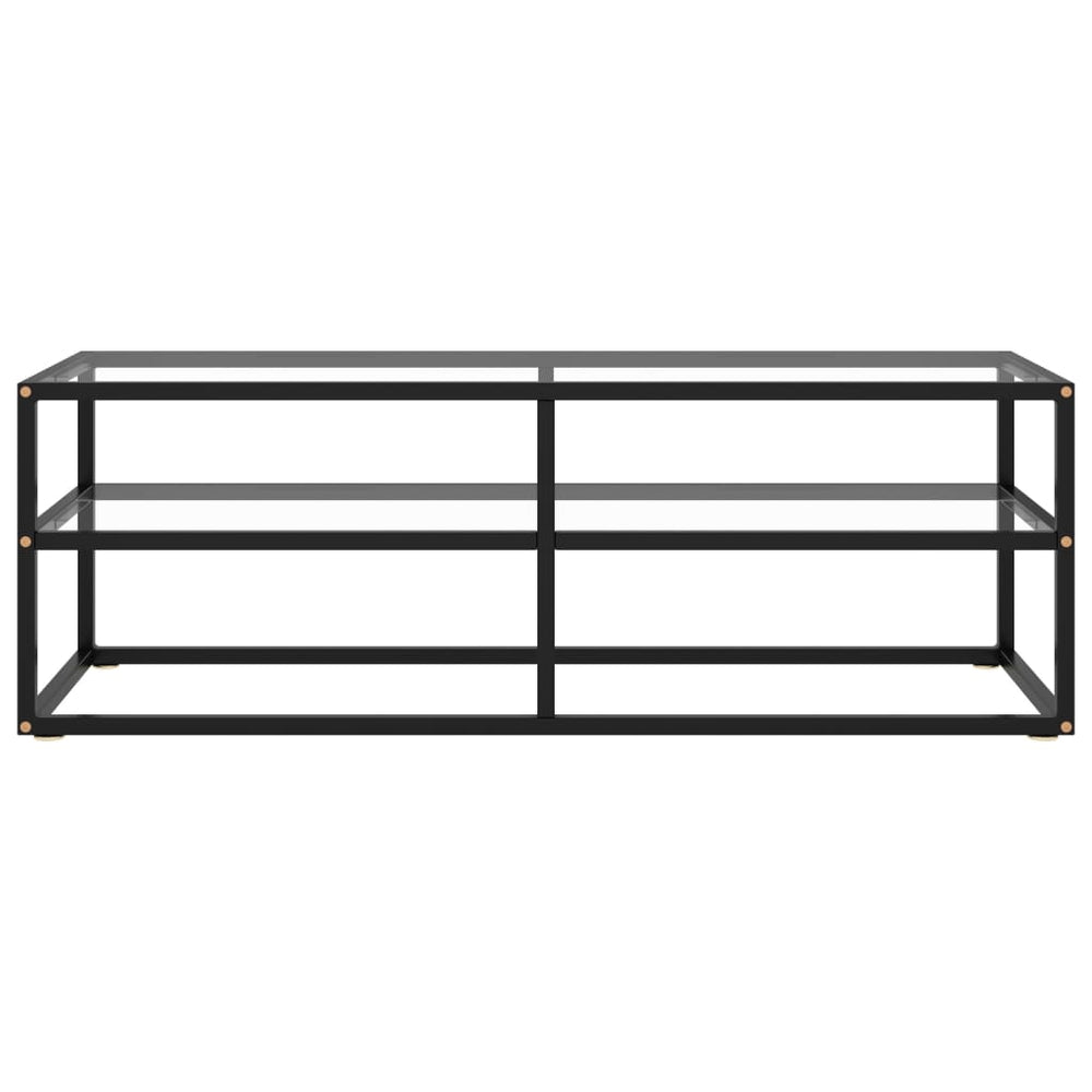 vidaXL Meuble TV Noir avec verre trempé 120x40x40 cm
