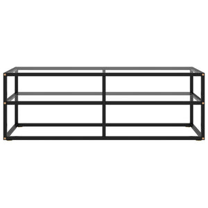 Schwarzer TV-Schrank mit Glas, 120 cm