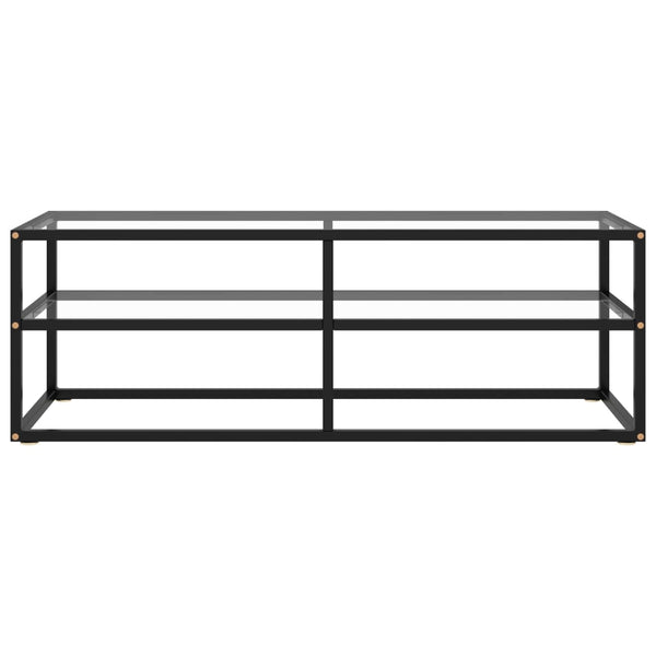 Schwarzer TV-Schrank mit Glas, 120 cm