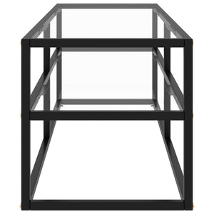 Schwarzer TV-Schrank mit Glas, 120 cm