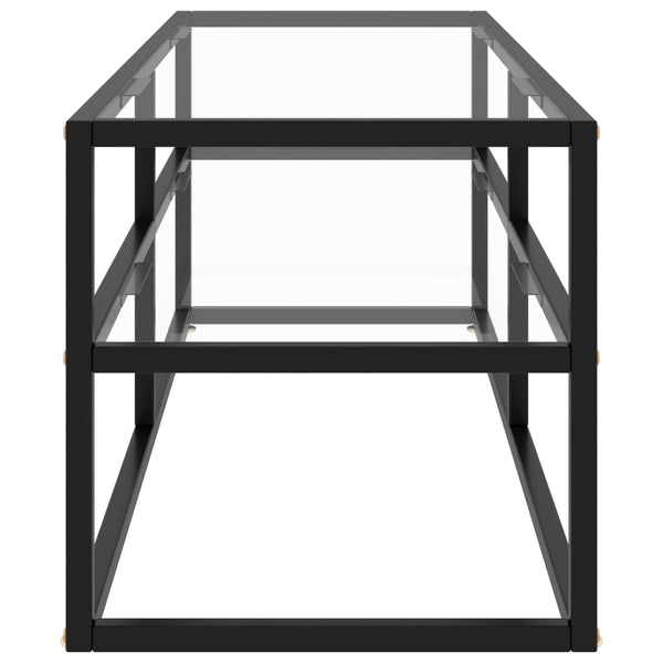 Schwarzer TV-Schrank mit Glas, 120 cm