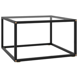vidaXL Table basse noire en verre trempé 60x60x35 cm