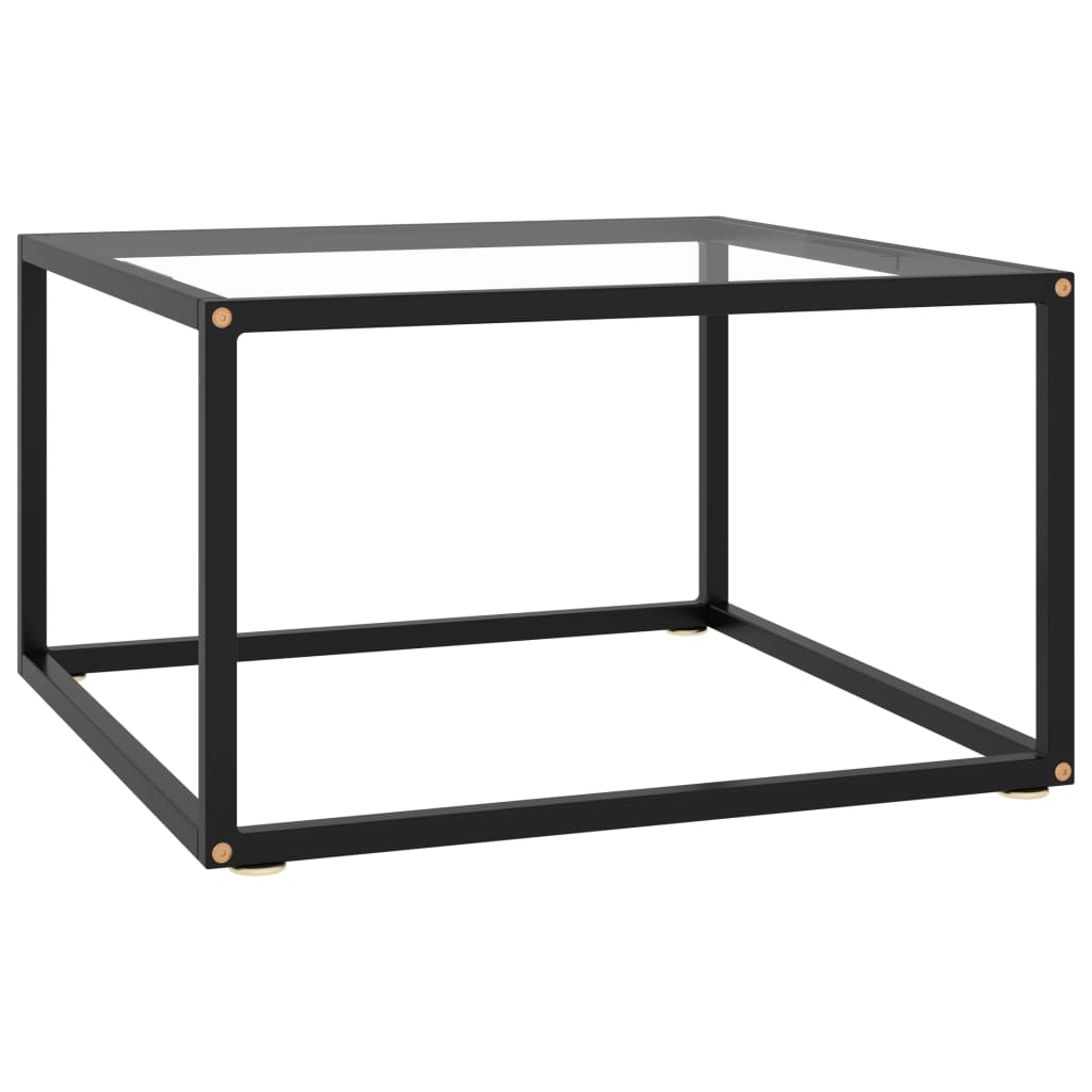 vidaXL Table basse noire en verre trempé 60x60x35 cm