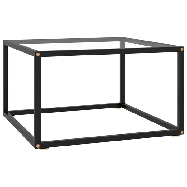 vidaXL Table basse noire en verre trempé 60x60x35 cm