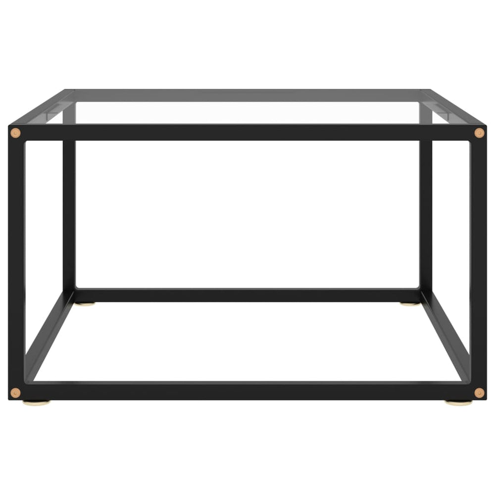 vidaXL Table basse noire en verre trempé 60x60x35 cm