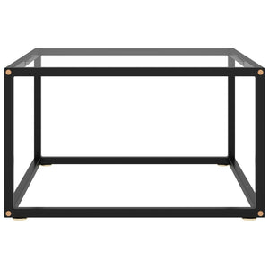 vidaXL Table basse noire en verre trempé 60x60x35 cm