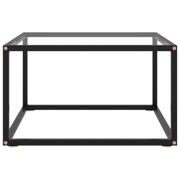vidaXL Table basse noire en verre trempé 60x60x35 cm