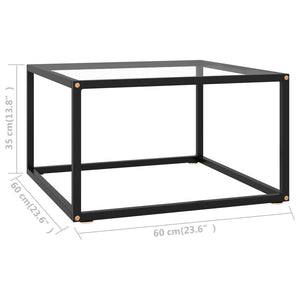 vidaXL Table basse noire en verre trempé 60x60x35 cm