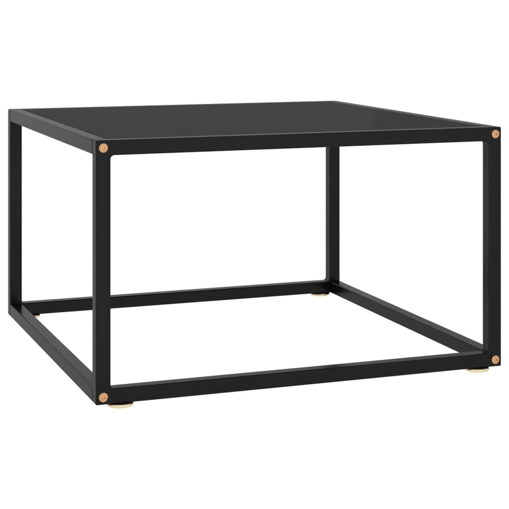 vidaXL Table basse noire avec verre noir 60x60x35 cm