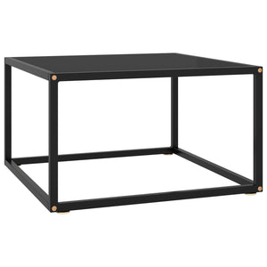 Schwarzer Couchtisch mit Glas 60x60 cm