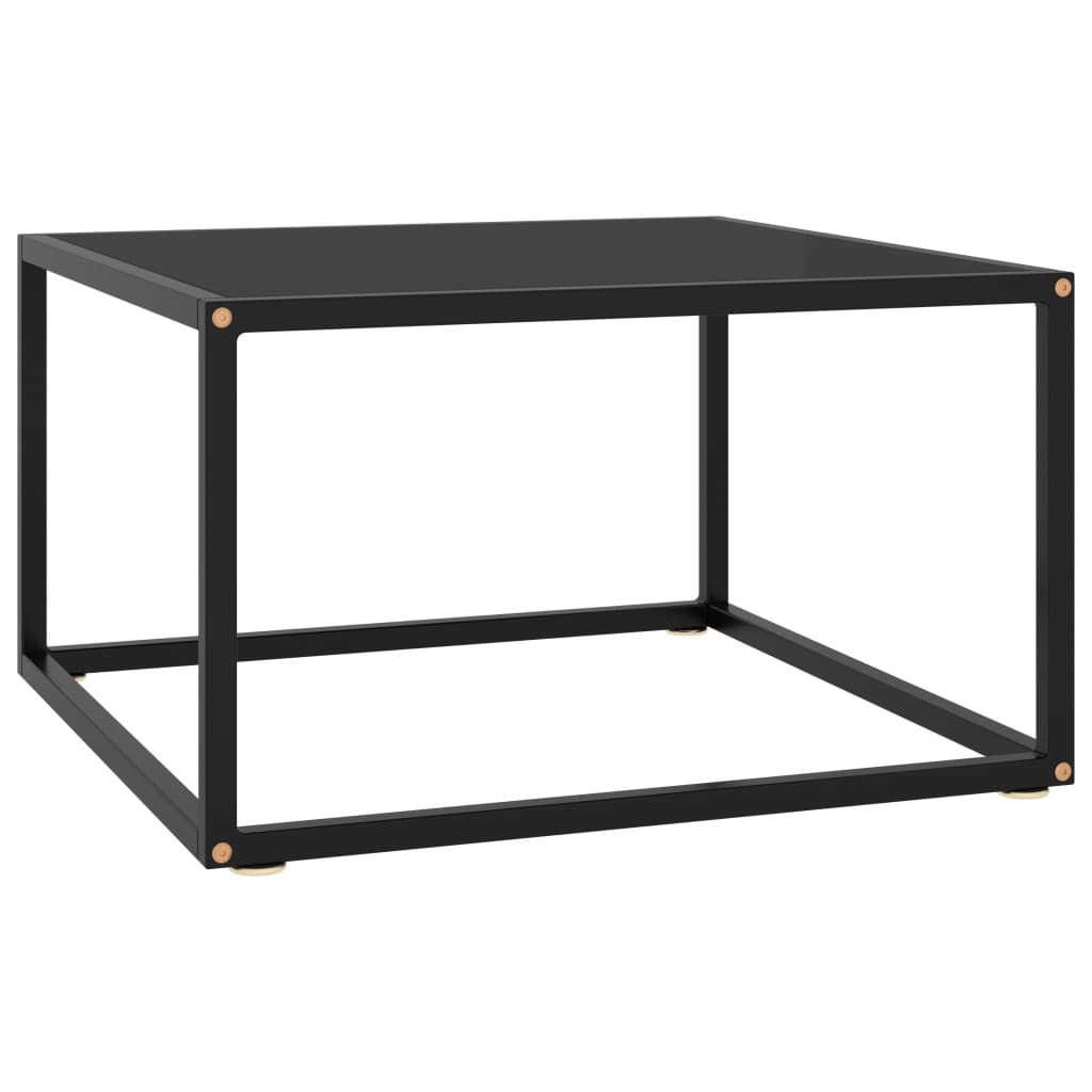Schwarzer Couchtisch mit Glas 60x60 cm
