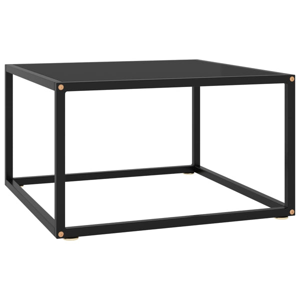 Schwarzer Couchtisch mit Glas 60x60 cm