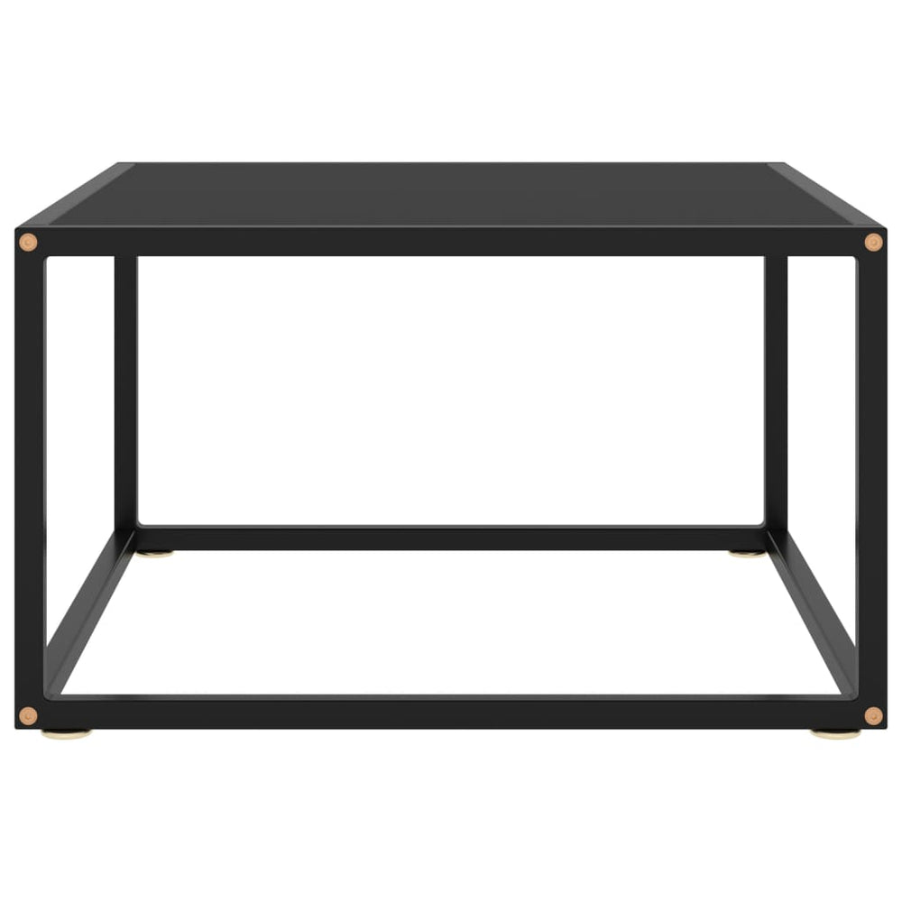 vidaXL Table basse noire avec verre noir 60x60x35 cm
