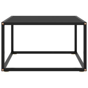 Schwarzer Couchtisch mit Glas 60x60 cm