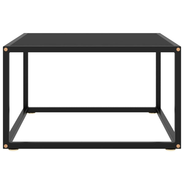Schwarzer Couchtisch mit Glas 60x60 cm