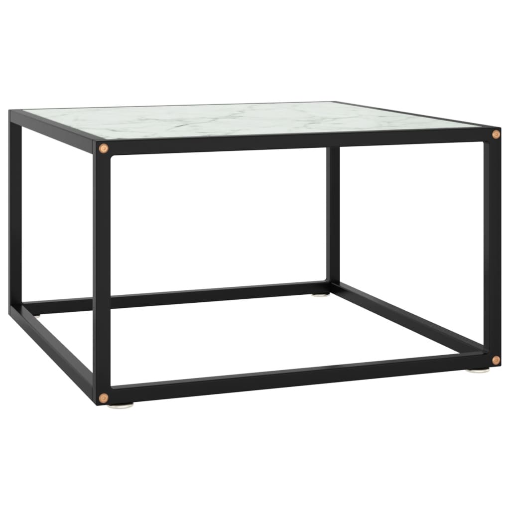 Couchtisch Schwarz/Weiß Marmor-Optik 60x60 cm