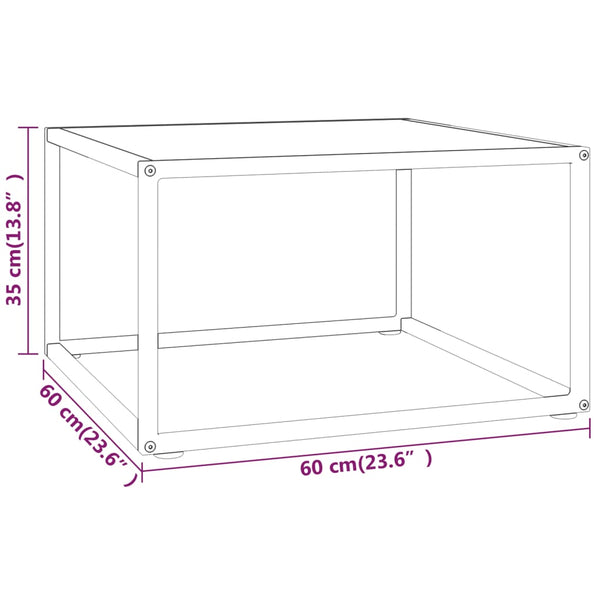 Couchtisch Schwarz/Weiß Marmor-Optik 60x60 cm