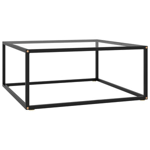 vidaXL Table basse noire en verre trempé 80x80x35 cm