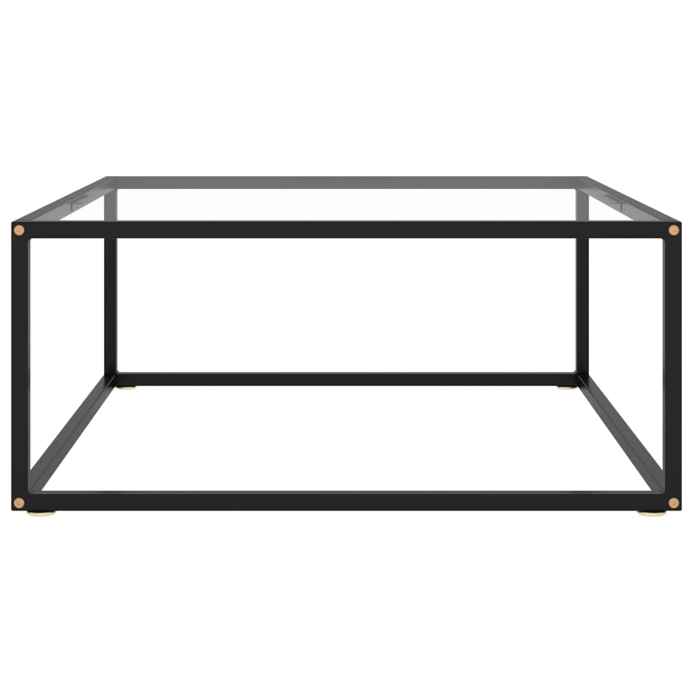 vidaXL Table basse noire en verre trempé 80x80x35 cm