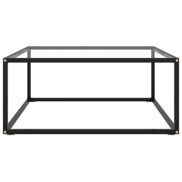 vidaXL Table basse noire en verre trempé 80x80x35 cm