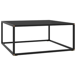 Schwarzer Couchtisch mit Glasplatte 80x80 cm
