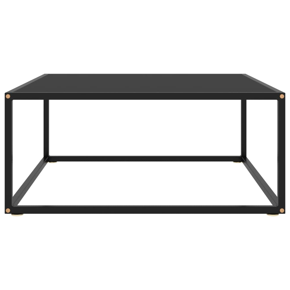 vidaXL Table basse noire avec verre noir 80x80x35 cm