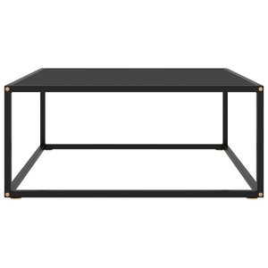 Schwarzer Couchtisch mit Glasplatte 80x80 cm