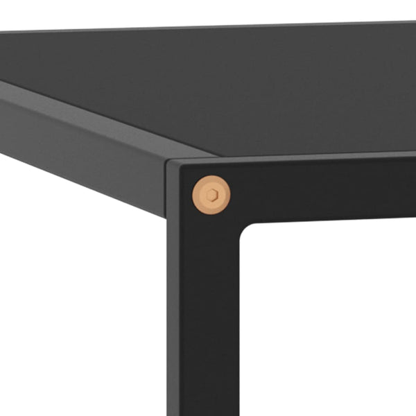 Schwarzer Couchtisch mit Glasplatte 80x80 cm