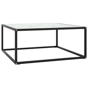 Couchtisch Schwarz Weiß Marmor Optik 80x80 cm