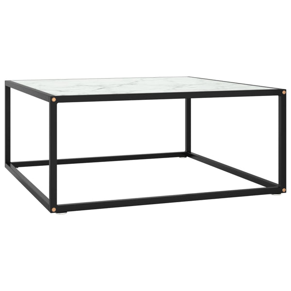 Couchtisch Schwarz Weiß Marmor Optik 80x80 cm