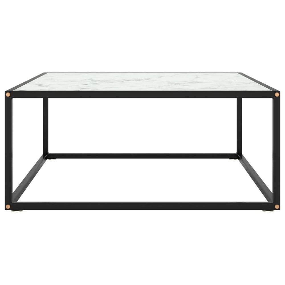 Couchtisch Schwarz Weiß Marmor Optik 80x80 cm