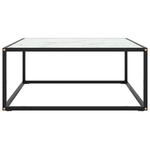 Couchtisch Schwarz Weiß Marmor Optik 80x80 cm