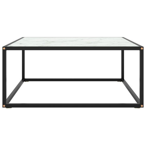 Couchtisch Schwarz Weiß Marmor Optik 80x80 cm