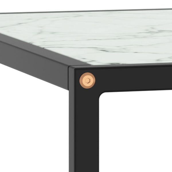Couchtisch Schwarz Weiß Marmor Optik 80x80 cm
